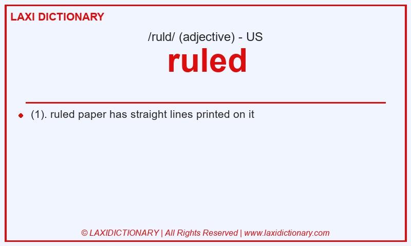 Definition ruled in American English