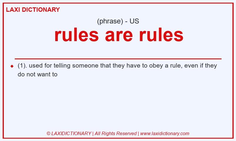 Definition rules are rules in American English