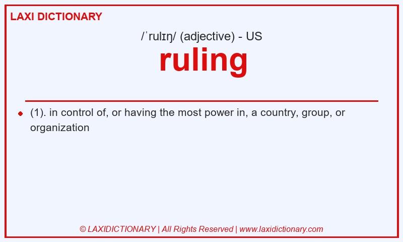 Definition ruling in American English