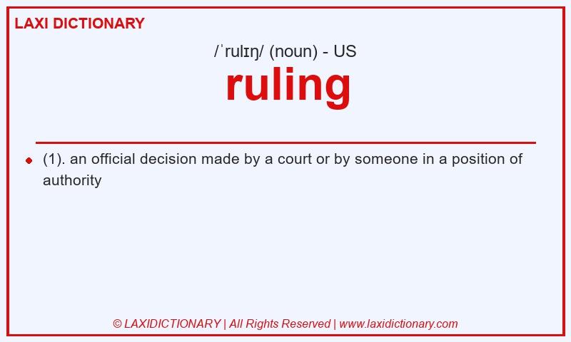 Definition ruling in American English