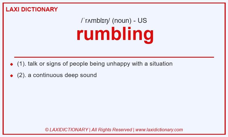 Definition rumbling in American English