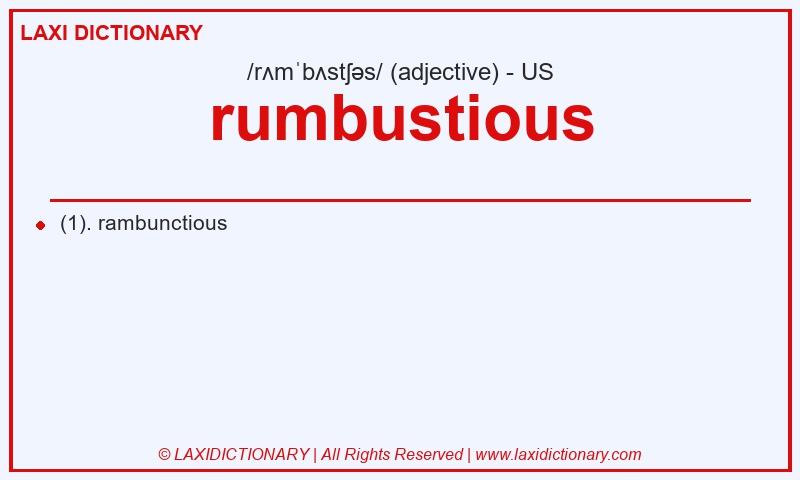 Definition rumbustious in American English