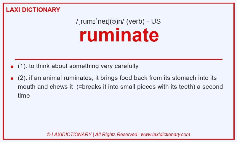 Definition ruminate in American English