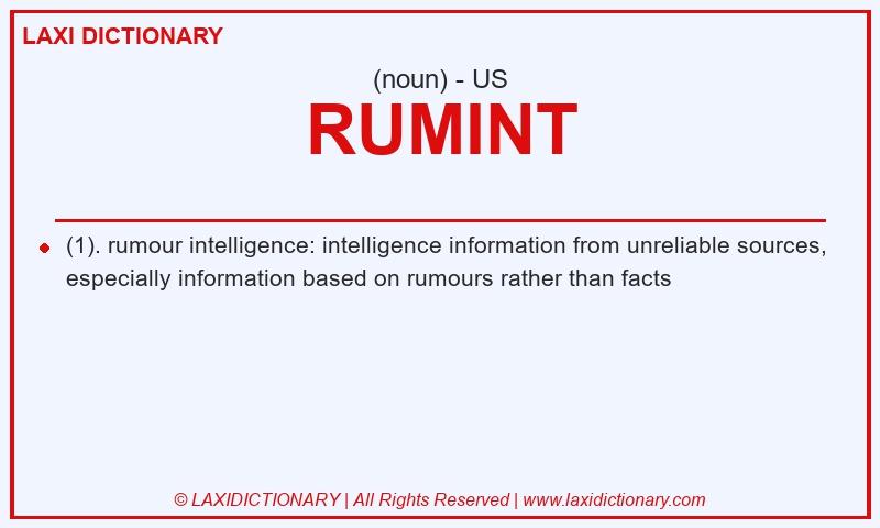 Definition RUMINT in American English