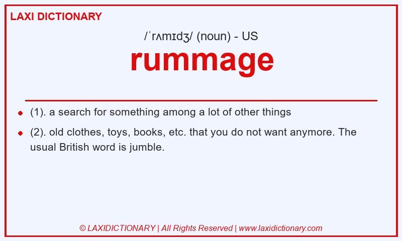Definition rummage in American English