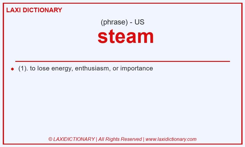 Definition steam in American English