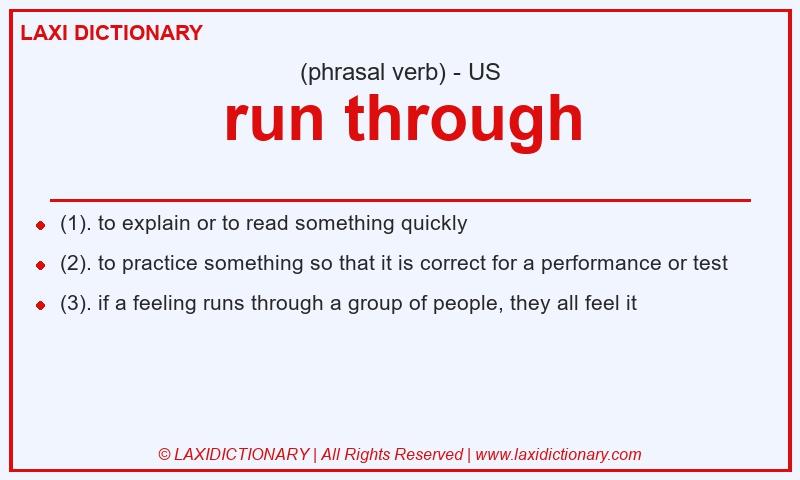Definition run through in American English