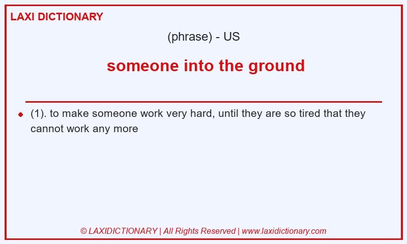 Definition  someone into the ground in American English