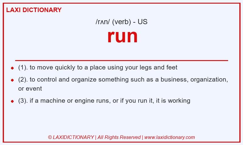 Definition run in American English