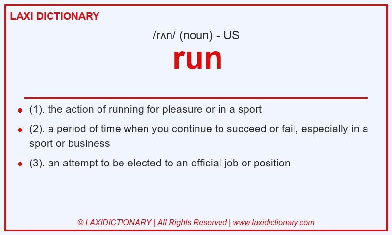 Definition run in American English