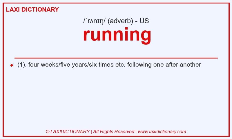 Definition running in American English