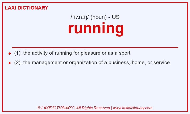 Definition running in American English