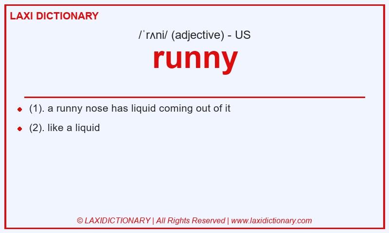 Definition runny in American English