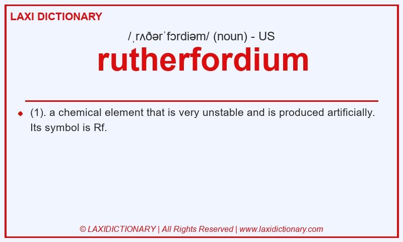 Definition rutherfordium in American English