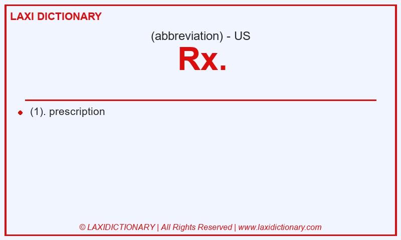 Definition Rx. in American English