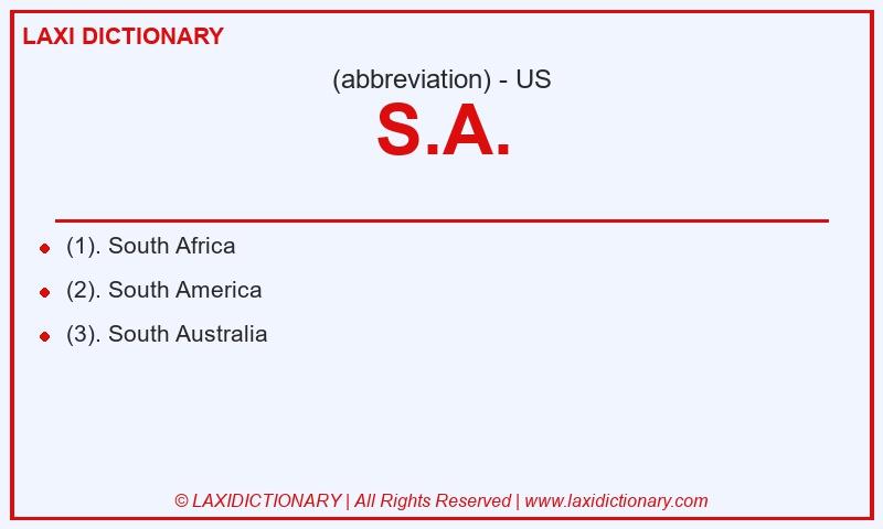 Definition S.A. in American English