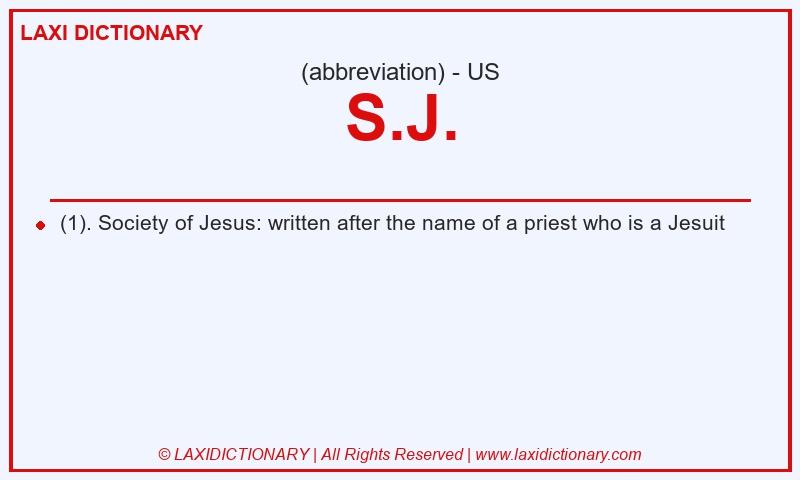 Definition S.J. in American English