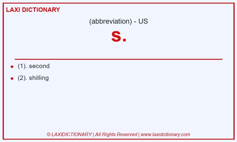 Definition s. in American English