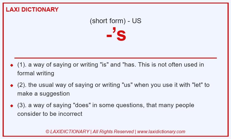 Definition -’s in American English