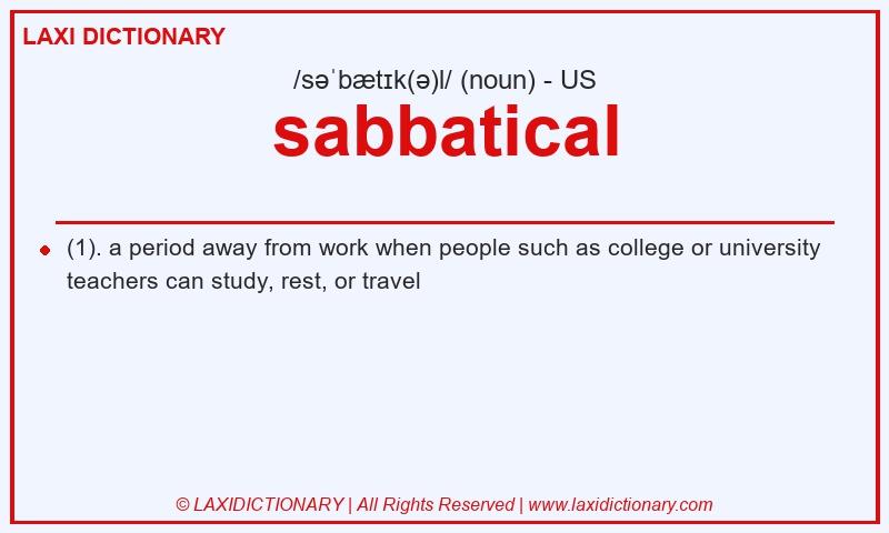 Definition sabbatical in American English