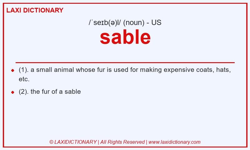 Definition sable in American English
