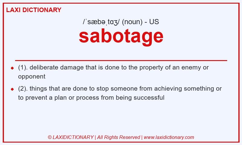 Definition sabotage in American English
