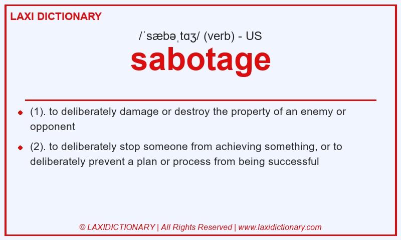 Definition sabotage in American English