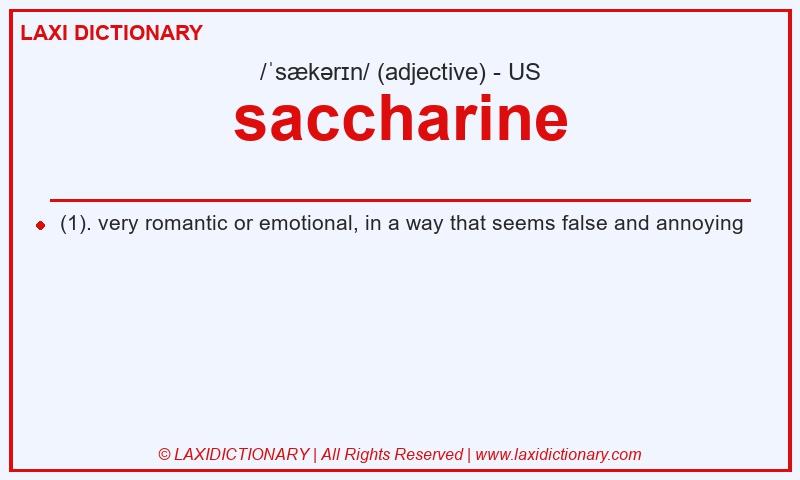 Definition saccharine in American English