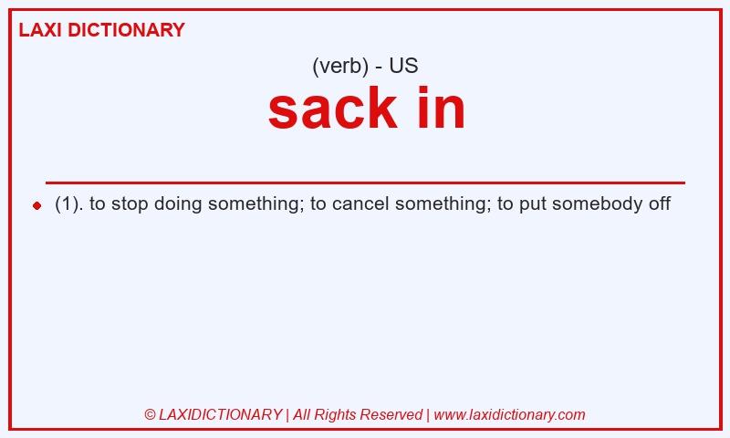 Definition sack in in American English