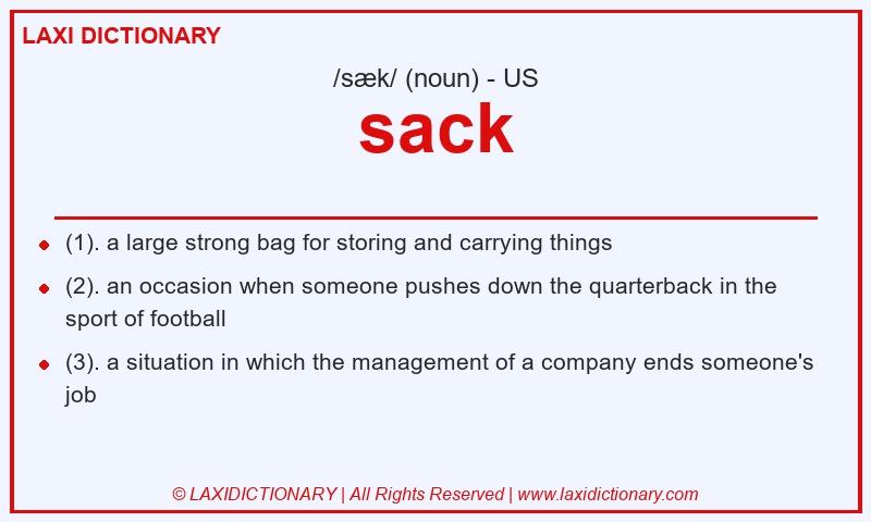 Definition sack in American English