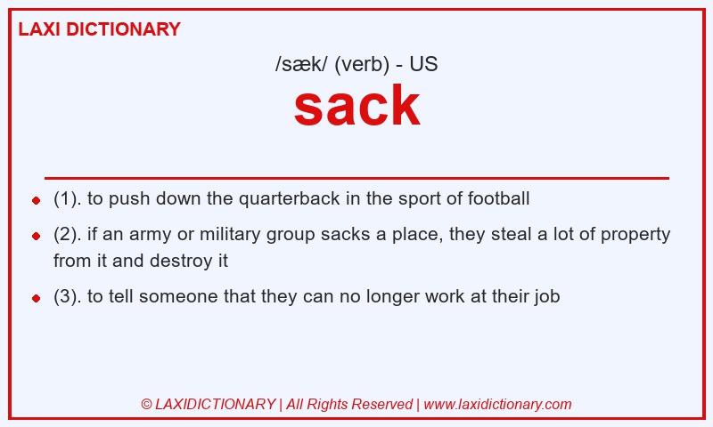 Definition sack in American English