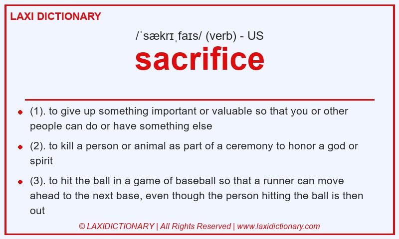 Definition sacrifice in American English