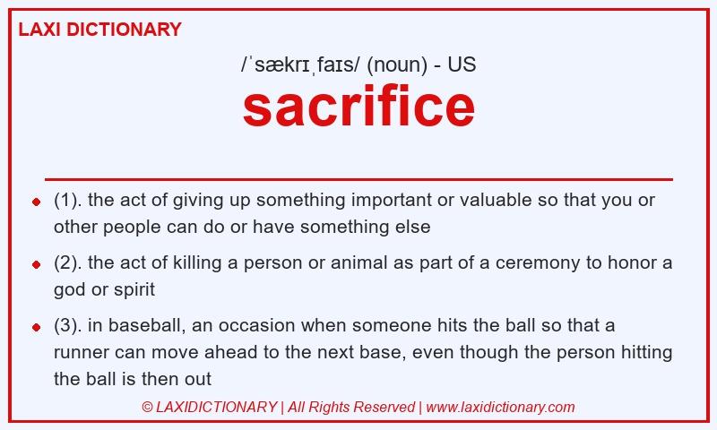 Definition sacrifice in American English