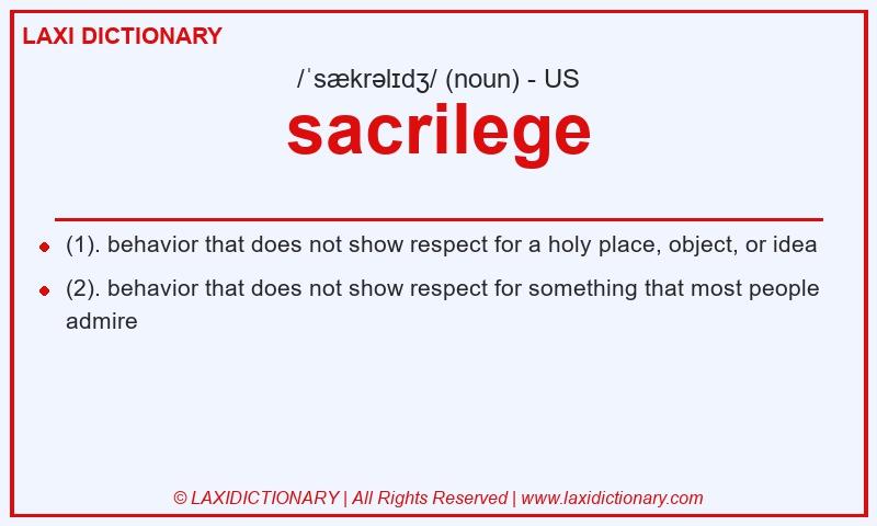 Definition sacrilege in American English