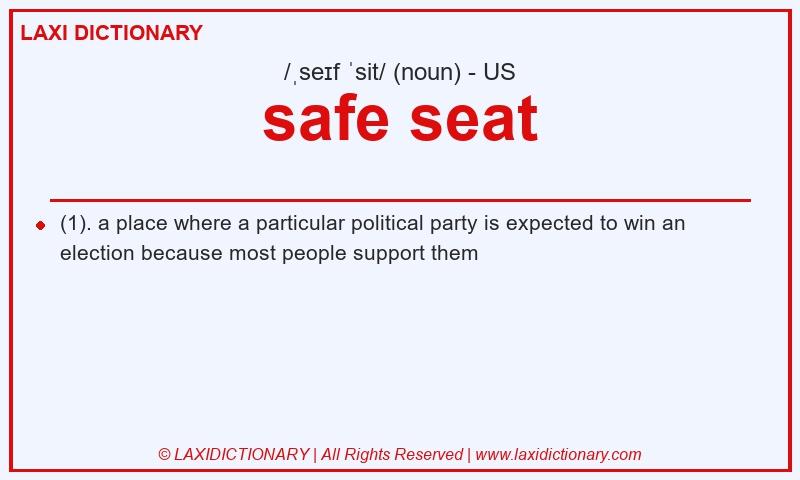 Definition safe seat in American English