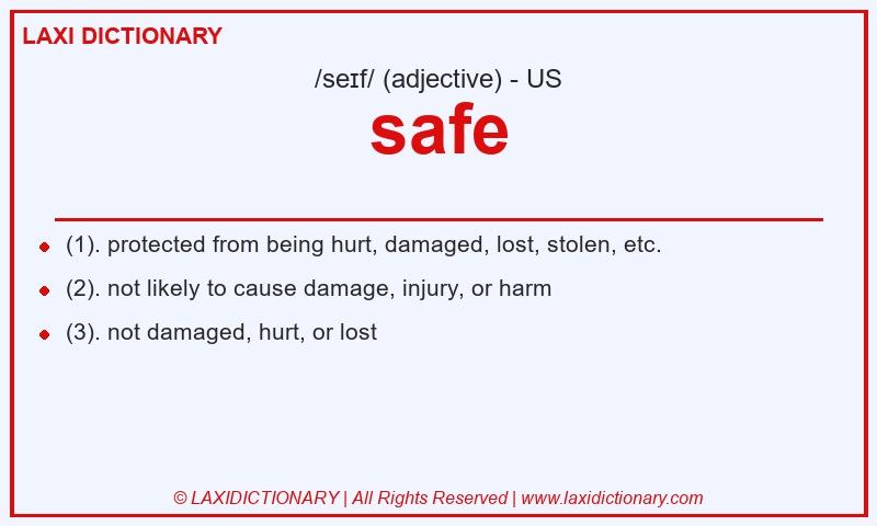Definition safe in American English