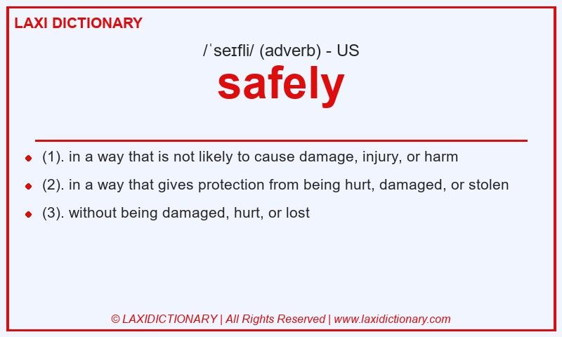 Definition safely in American English