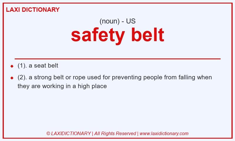 Definition safety belt in American English
