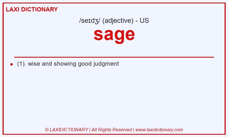 Definition sage in American English