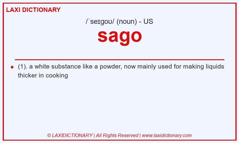 Definition sago in American English