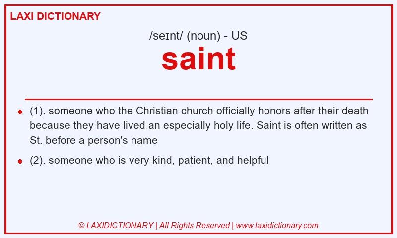 Definition saint in American English