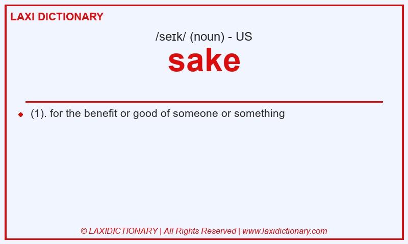 Definition sake in American English