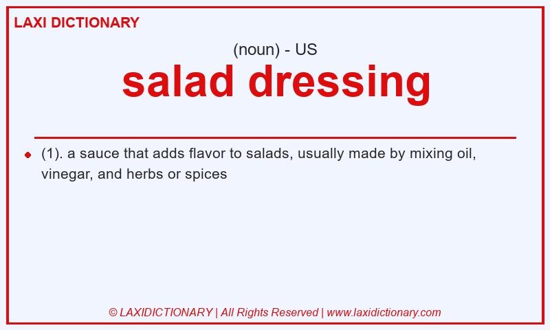 Definition salad dressing in American English