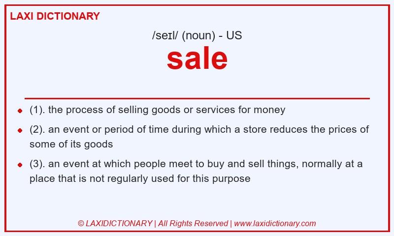 Definition sale in American English