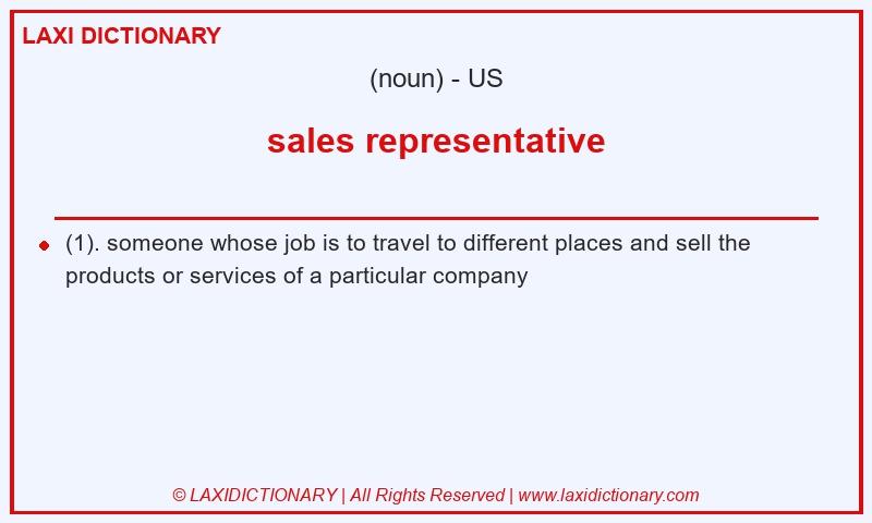 Definition sales representative in American English