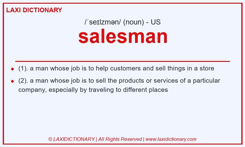Definition salesman in American English