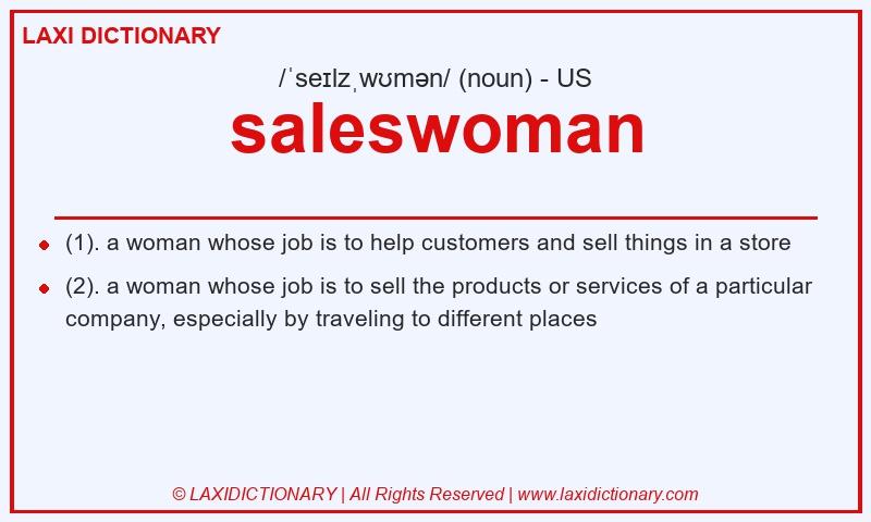 Definition saleswoman in American English
