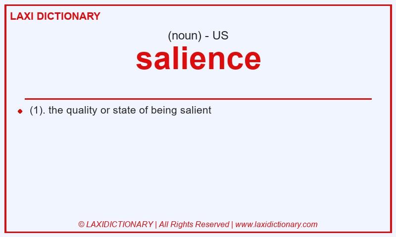 Definition salience in American English