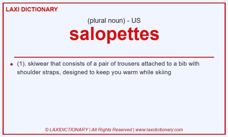 Definition salopettes in American English