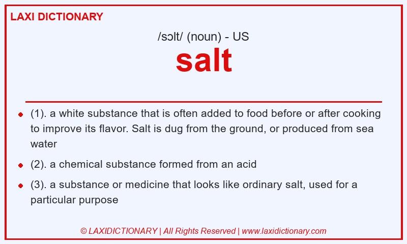Definition salt in American English